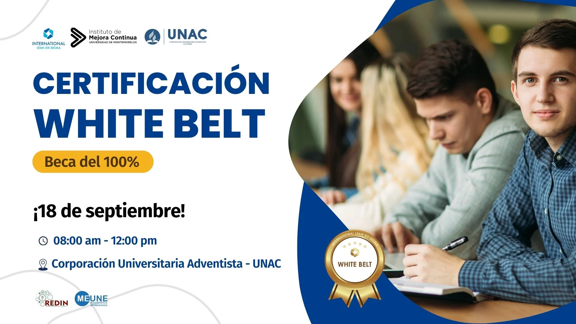 Fecha y horario de la certificacion White Belt de Lean Six Sigma para egresados UNAC y miembros de la comunidad academica