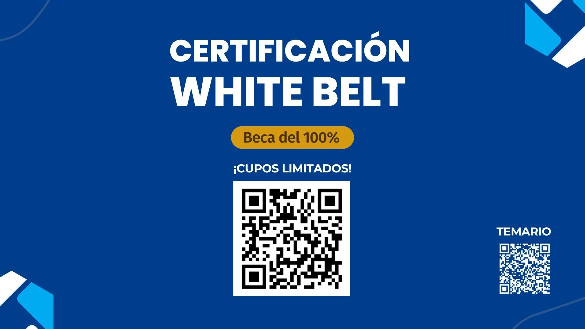 QR de inscripción para la certificacion White Belt en Lean Six Sigma